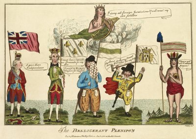 The Belligerent Plenipotentiaries, pub. 1782 by Thomas Colley